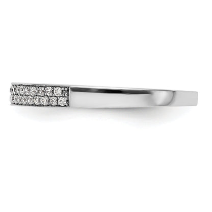 0.22ct. CZ Solid Real 14K White Gold Micro Pave Wedding Band Ring