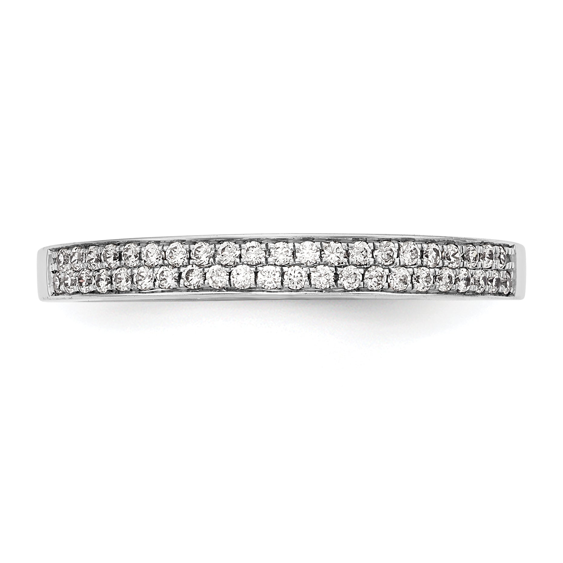 0.22ct. CZ Solid Real 14K White Gold Micro Pave Wedding Band Ring