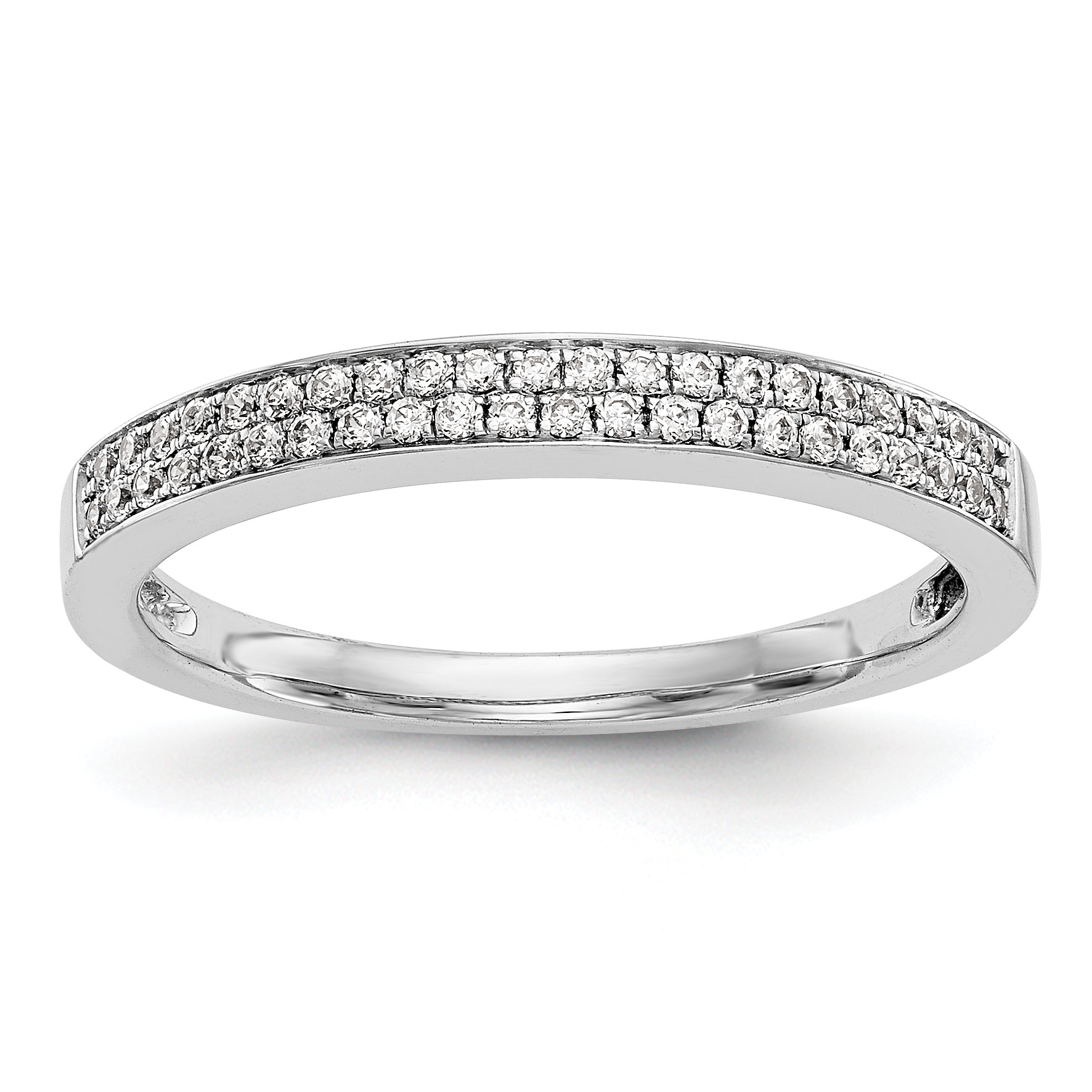 0.22ct. CZ Solid Real 14K White Gold Micro Pave Wedding Band Ring