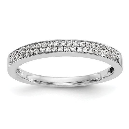 0.22ct. CZ Solid Real 14K White Gold Micro Pave Wedding Band Ring