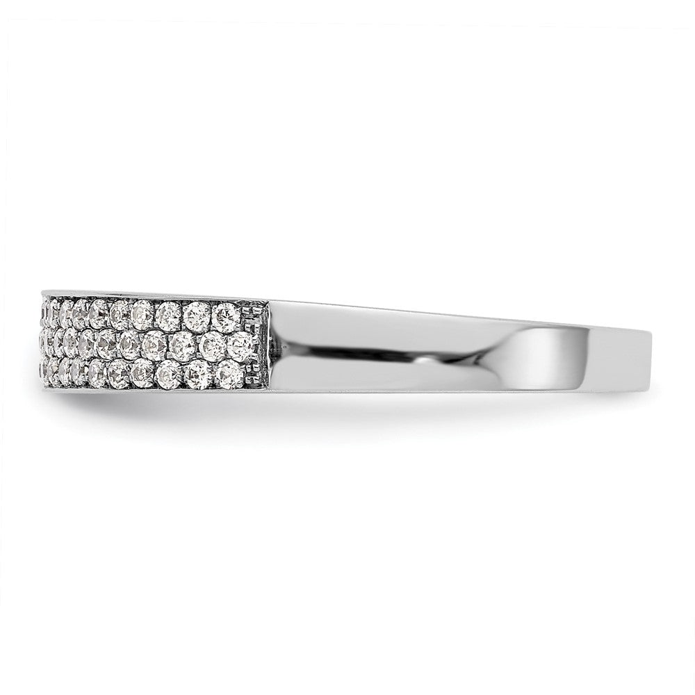14K White Gold Micro Pave Real Diamond Band