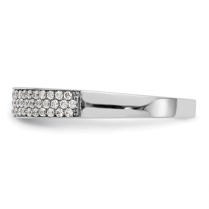14K White Gold Micro Pave Real Diamond Band