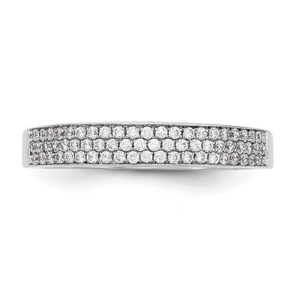 14K White Gold Micro Pave Real Diamond Band