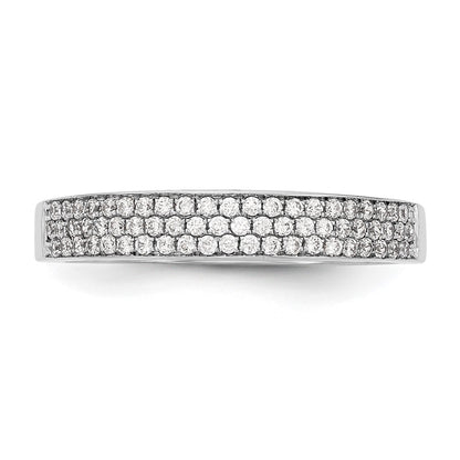 14K White Gold Micro Pave Real Diamond Band