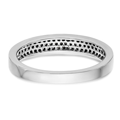 14K White Gold Micro Pave Real Diamond Band