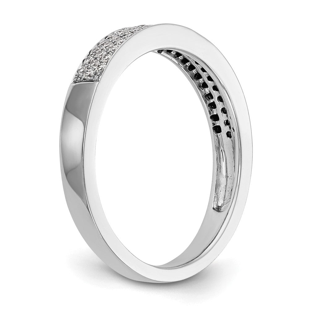 14K White Gold Micro Pave Real Diamond Band