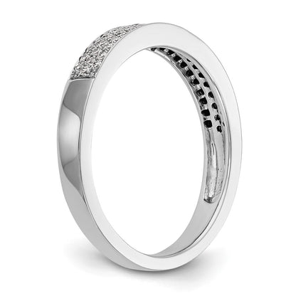 14K White Gold Micro Pave Real Diamond Band