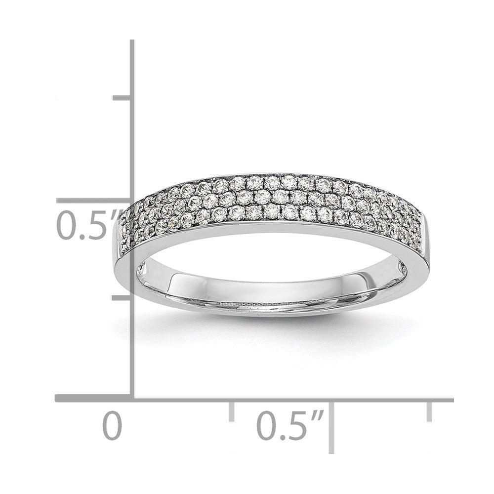14K White Gold Micro Pave Real Diamond Band