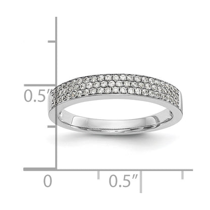 14K White Gold Micro Pave Real Diamond Band