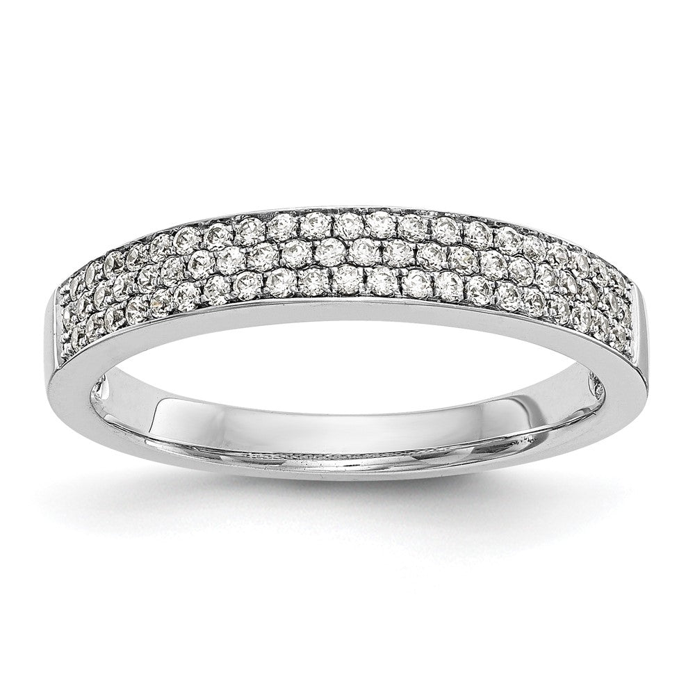 14K White Gold Micro Pave Real Diamond Band