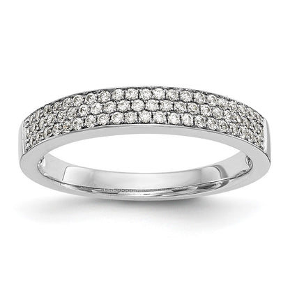 14K White Gold Micro Pave Real Diamond Band