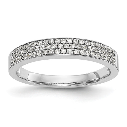 14K White Gold Micro Pave Real Diamond Band