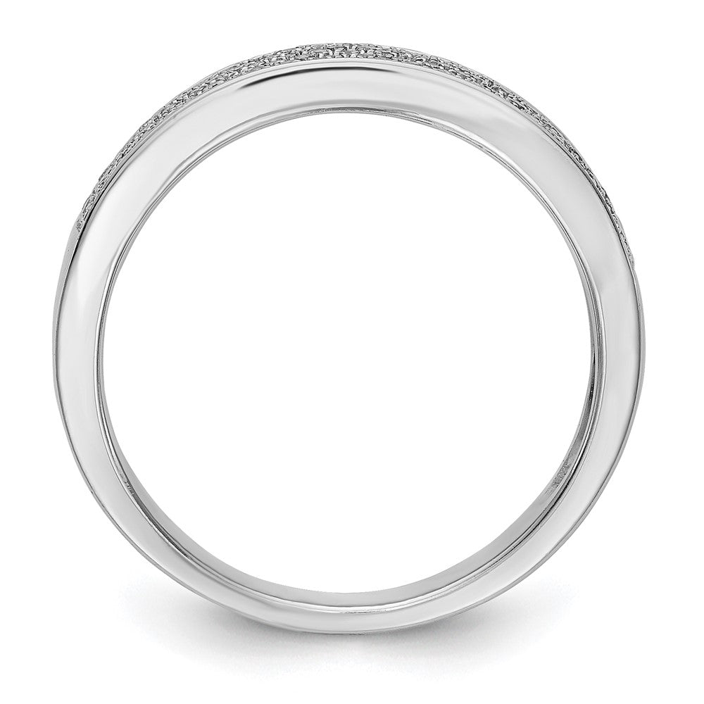 14K White Gold Micro Pave Real Diamond Band