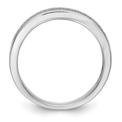 14K White Gold Micro Pave Real Diamond Band