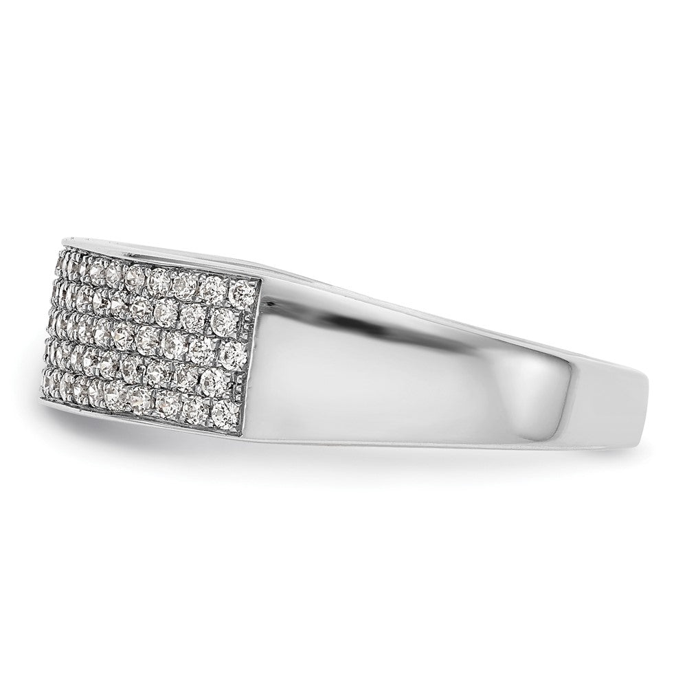 14K White Gold Micro Pave Real Diamond Band