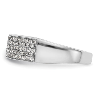 14K White Gold Micro Pave Real Diamond Band