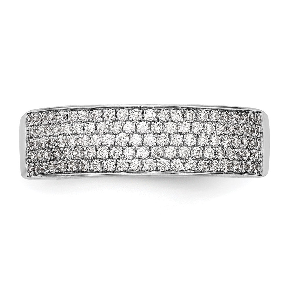 14K White Gold Micro Pave Real Diamond Band