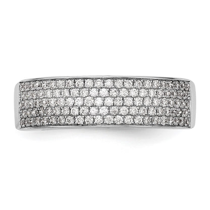 14K White Gold Micro Pave Real Diamond Band