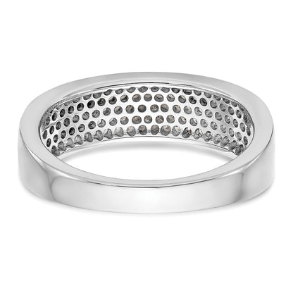 14K White Gold Micro Pave Real Diamond Band