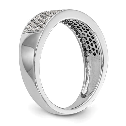 14K White Gold Micro Pave Real Diamond Band