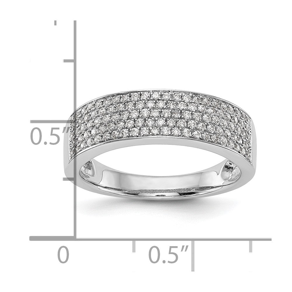 14K White Gold Micro Pave Real Diamond Band