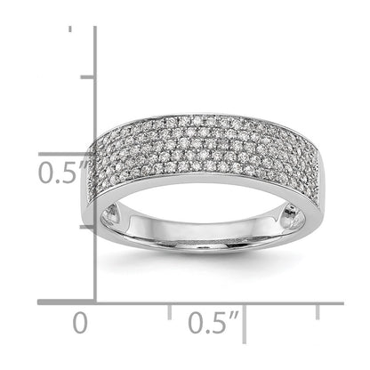 14K White Gold Micro Pave Real Diamond Band