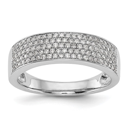 14K White Gold Micro Pave Real Diamond Band
