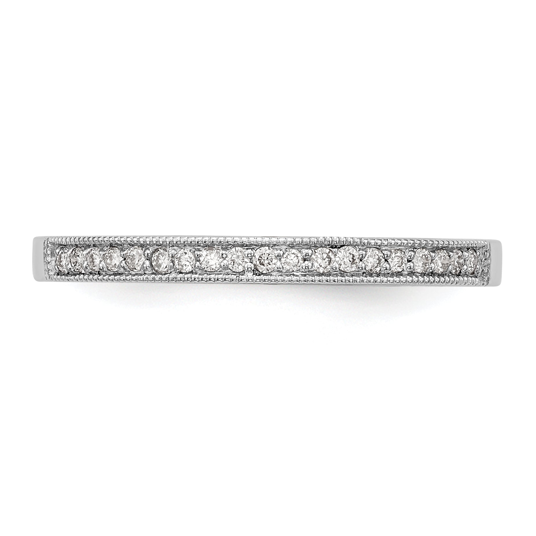 0.09ct. CZ Solid Real 14K White Gold Wedding Band Ring