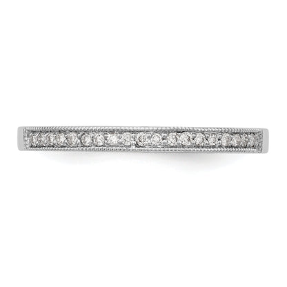 0.09ct. CZ Solid Real 14K White Gold Wedding Band Ring