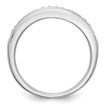 14K White Gold Real Diamond Band