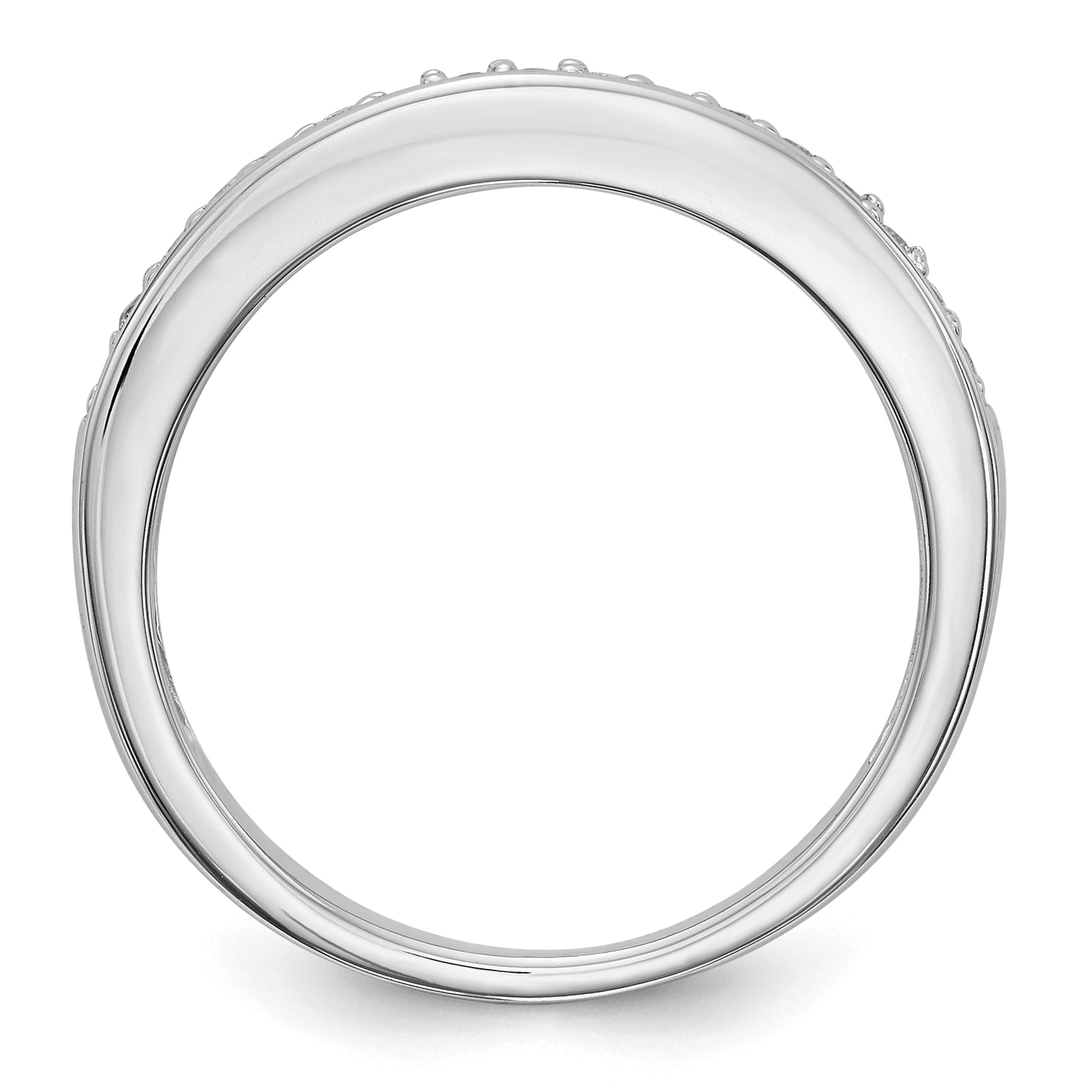 0.14ct. CZ Solid Real 14K White Gold Wedding Band Ring