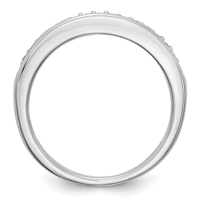 0.14ct. CZ Solid Real 14K White Gold Wedding Band Ring