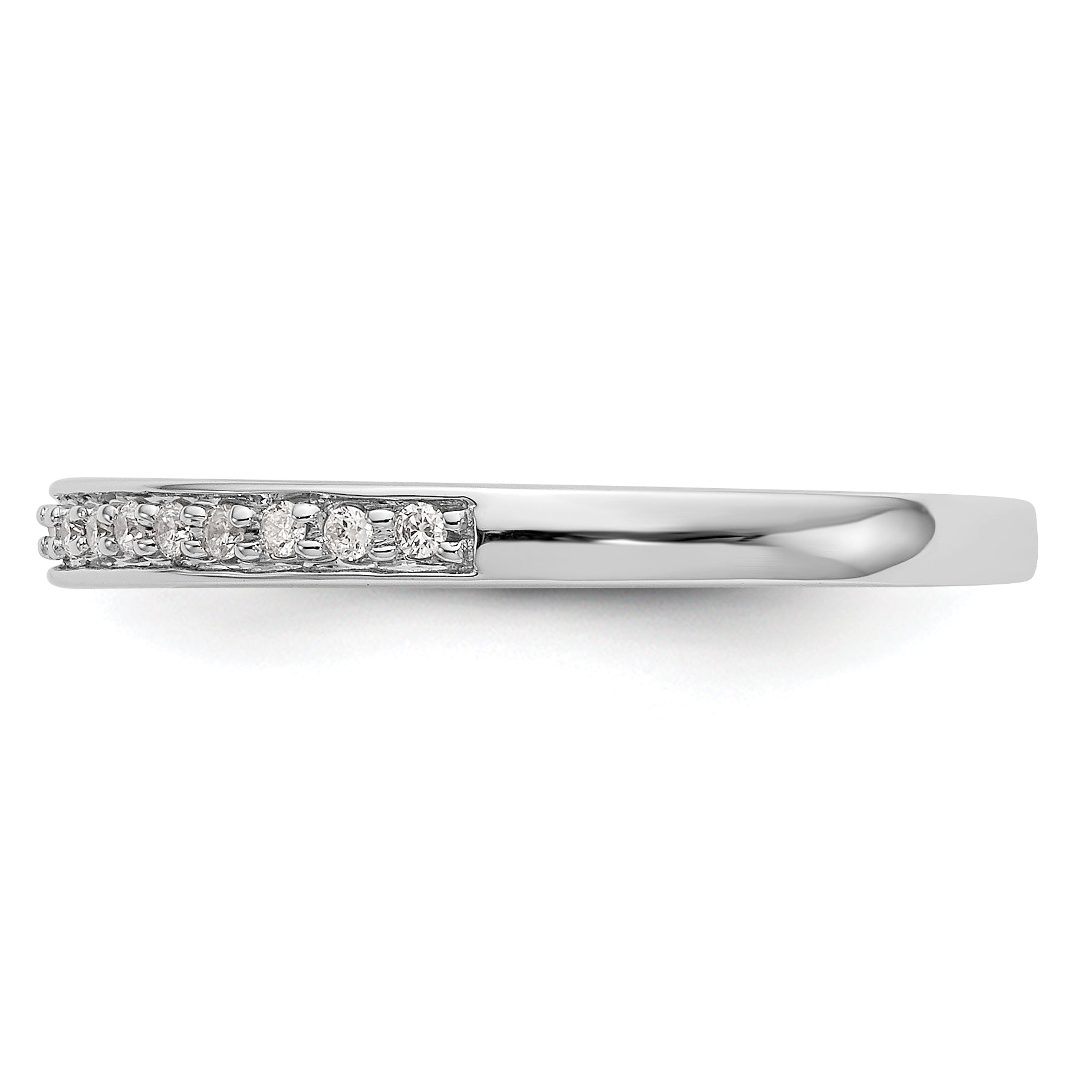 0.14ct. CZ Solid Real 14K White Gold Wedding Band Ring