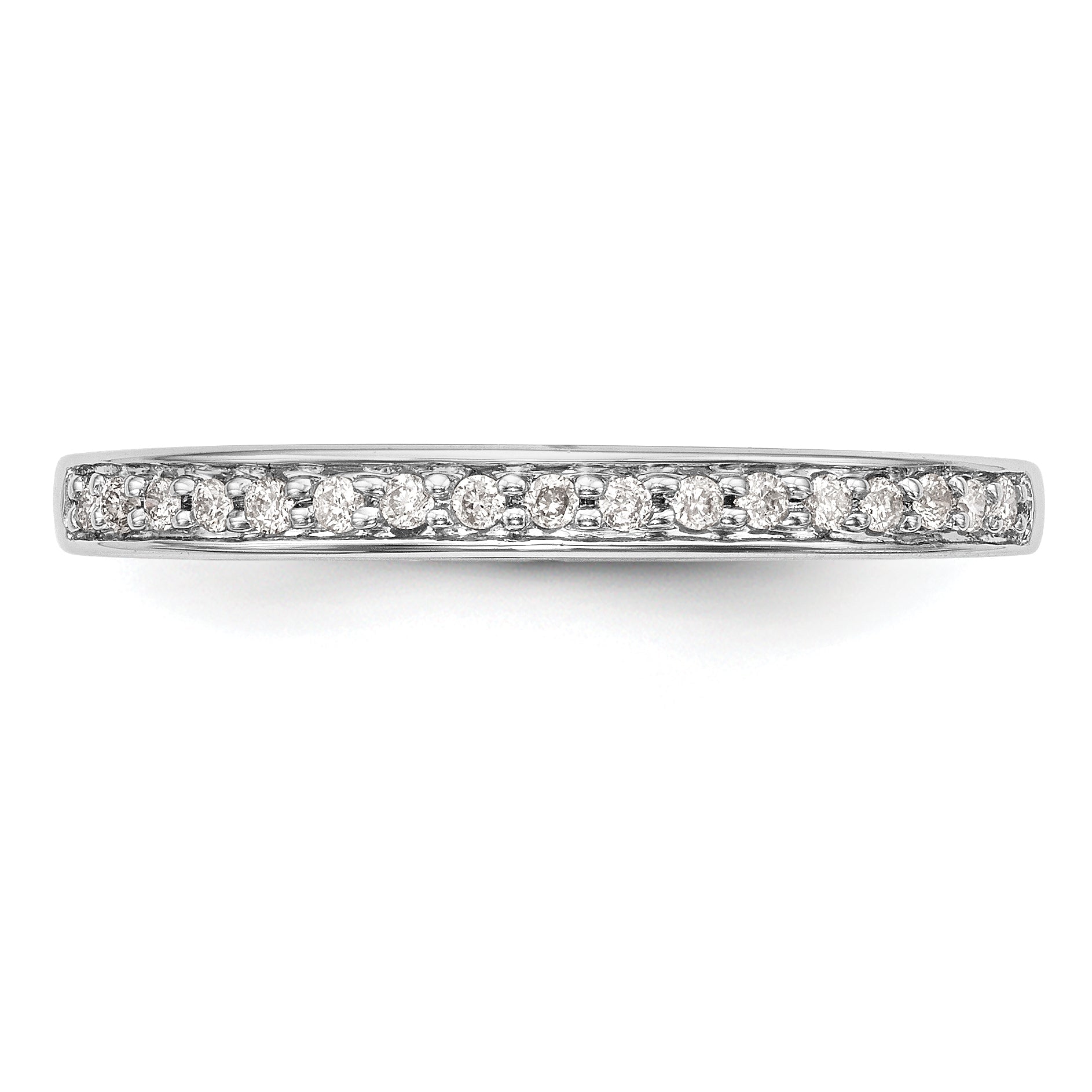 0.14ct. CZ Solid Real 14K White Gold Wedding Band Ring