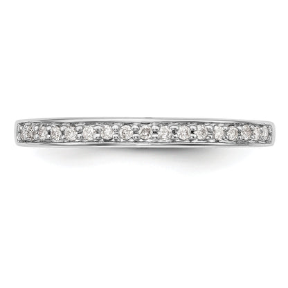 0.14ct. CZ Solid Real 14K White Gold Wedding Band Ring