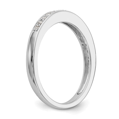 14K White Gold Real Diamond Band