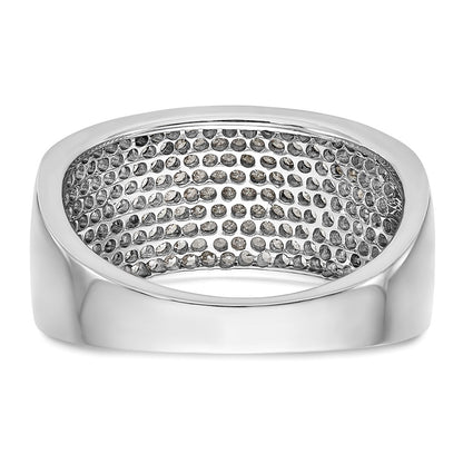 14K White Gold Micro Pave Real Diamond Band