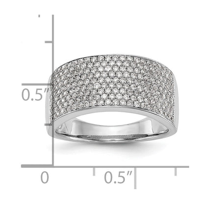 14K White Gold Micro Pave Real Diamond Band