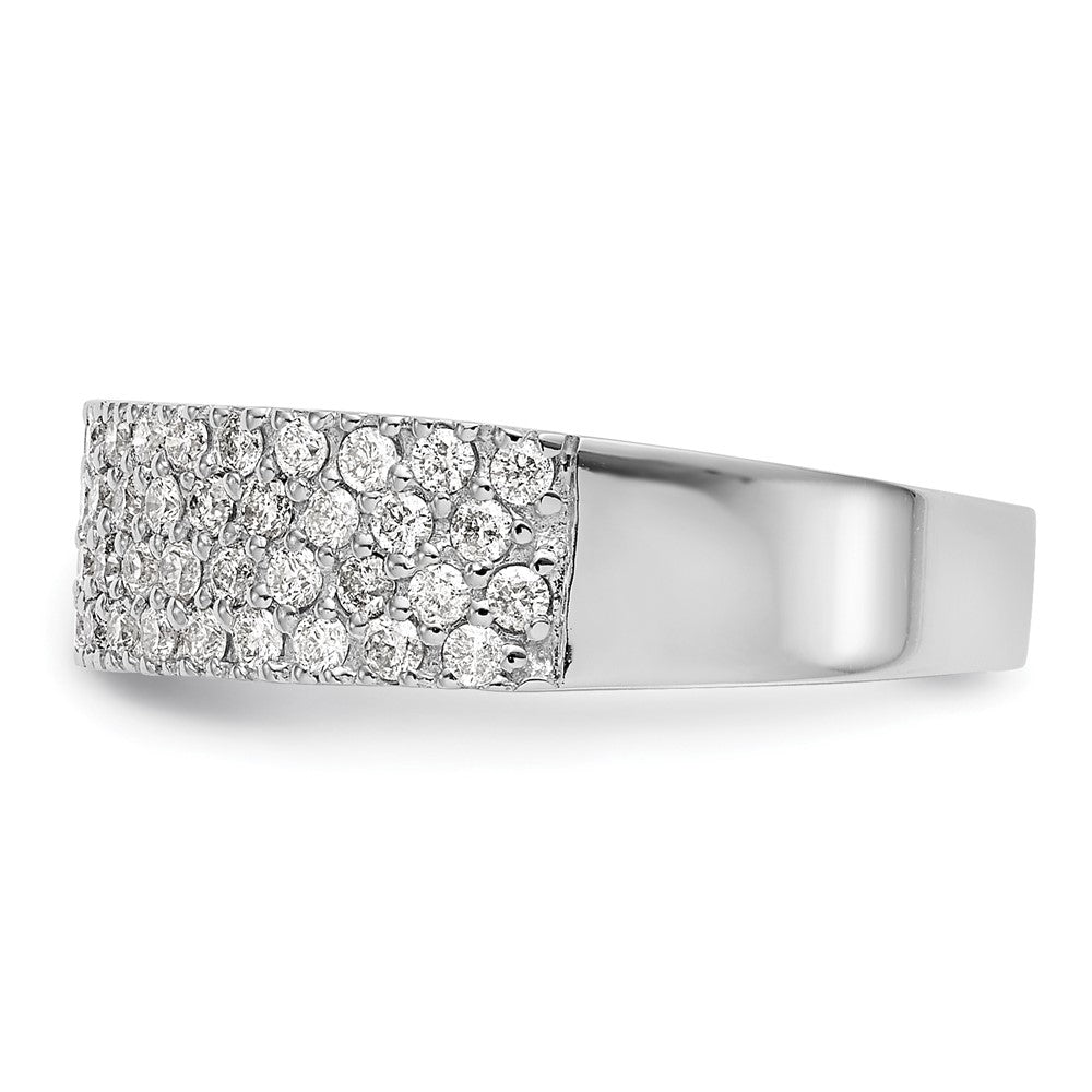 14k White Gold Micro Pave 5/8 carat Complete Diamond Band
