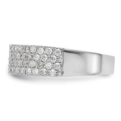 14k White Gold Micro Pave 5/8 carat Complete Diamond Band