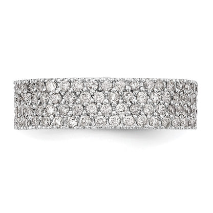 14k White Gold Micro Pave 5/8 carat Complete Diamond Band