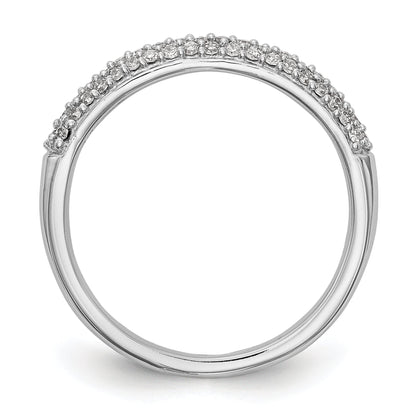 0.26ct. CZ Solid Real 14K White Gold Micro Pave Wedding Band Ring