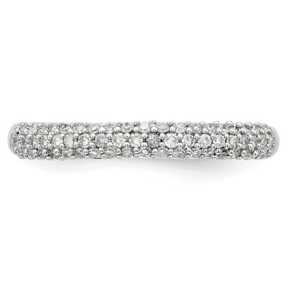 0.26ct. CZ Solid Real 14K White Gold Micro Pave Wedding Band Ring