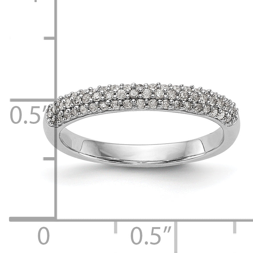 0.26ct. CZ Solid Real 14K White Gold Micro Pave Wedding Band Ring