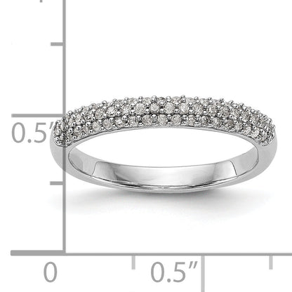 0.26ct. CZ Solid Real 14K White Gold Micro Pave Wedding Band Ring