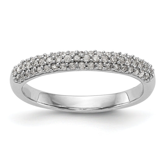 0.26ct. CZ Solid Real 14K White Gold Micro Pave Wedding Band Ring