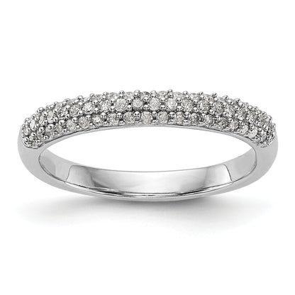 0.26ct. CZ Solid Real 14K White Gold Micro Pave Wedding Band Ring