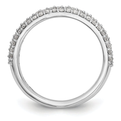 0.56ct. CZ Solid Real 14K White Gold Micro Pave Wedding Band Ring