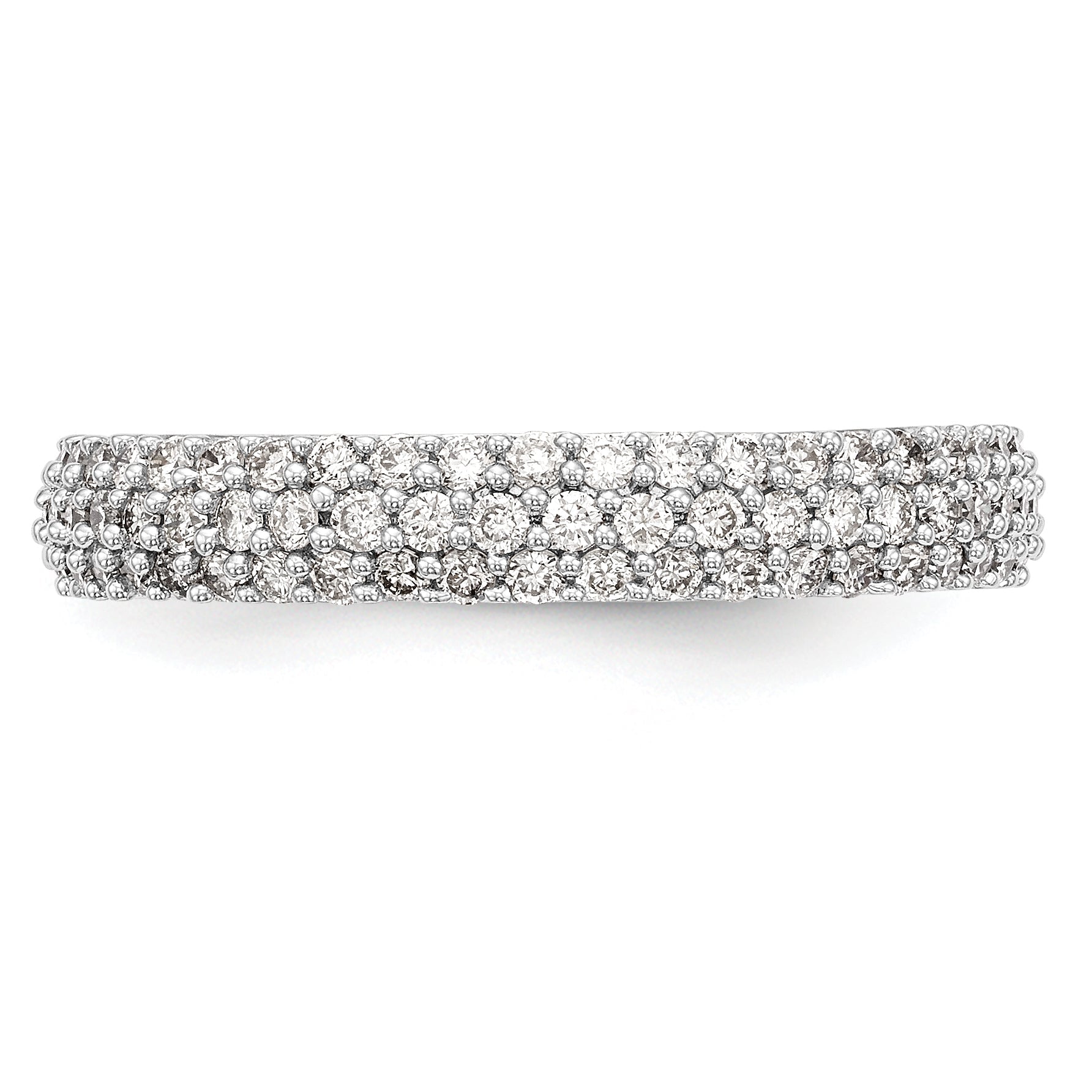 0.56ct. CZ Solid Real 14K White Gold Micro Pave Wedding Band Ring