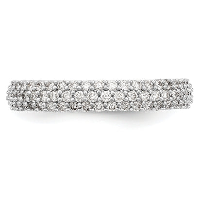0.56ct. CZ Solid Real 14K White Gold Micro Pave Wedding Band Ring